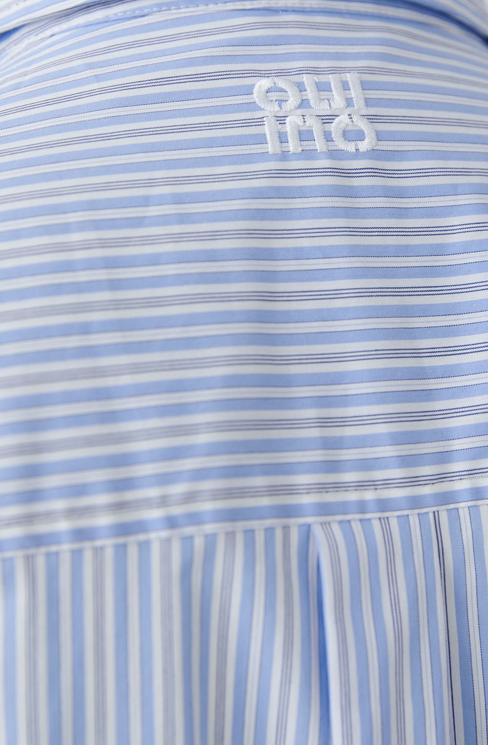 Light Blue and White Pin strip and Diamante Shirt