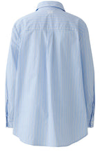 Light Blue and White Pin strip and Diamante Shirt
