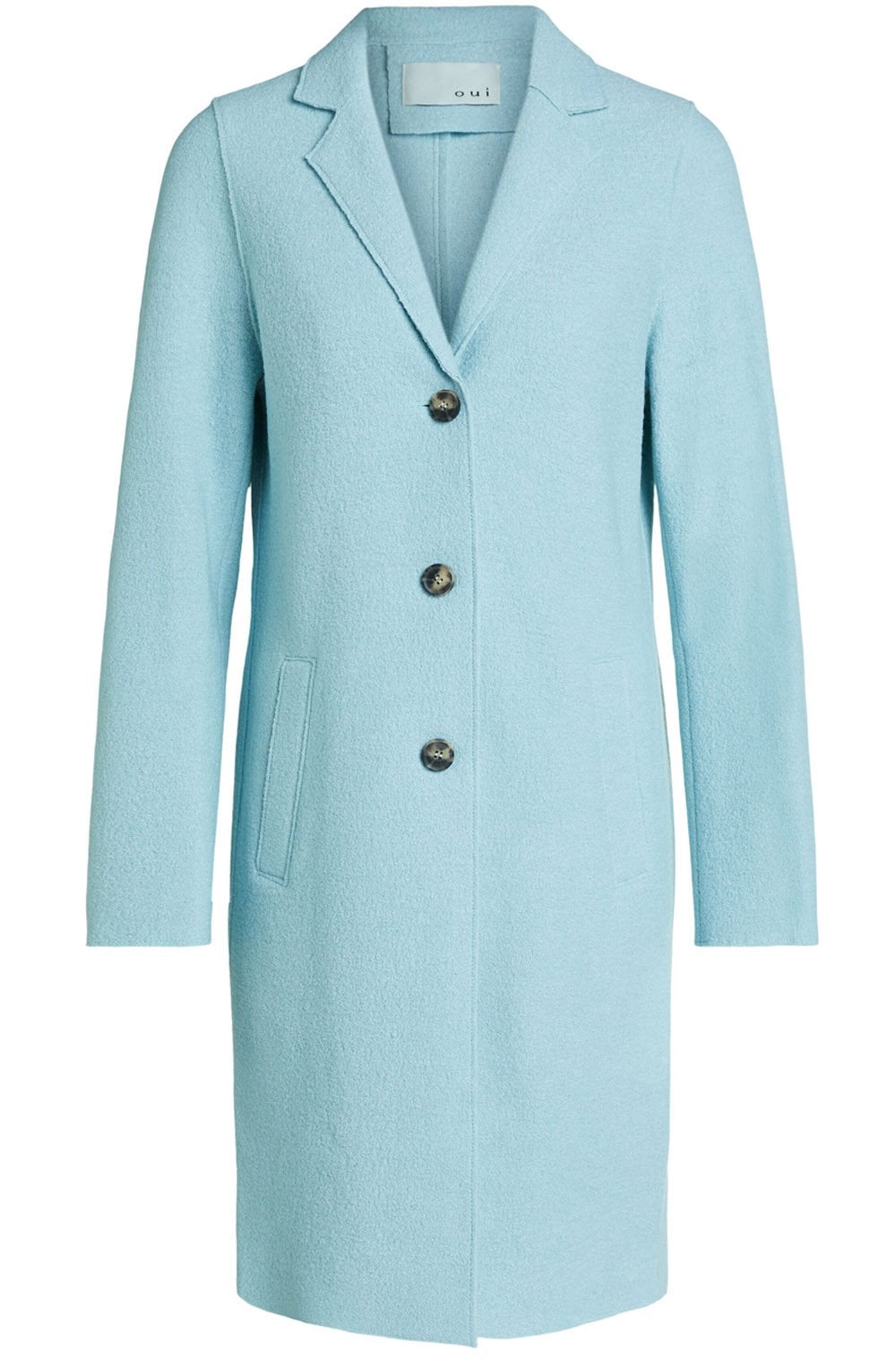 Light Blue Boiled Wool Coat