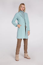 Light Blue Boiled Wool Coat