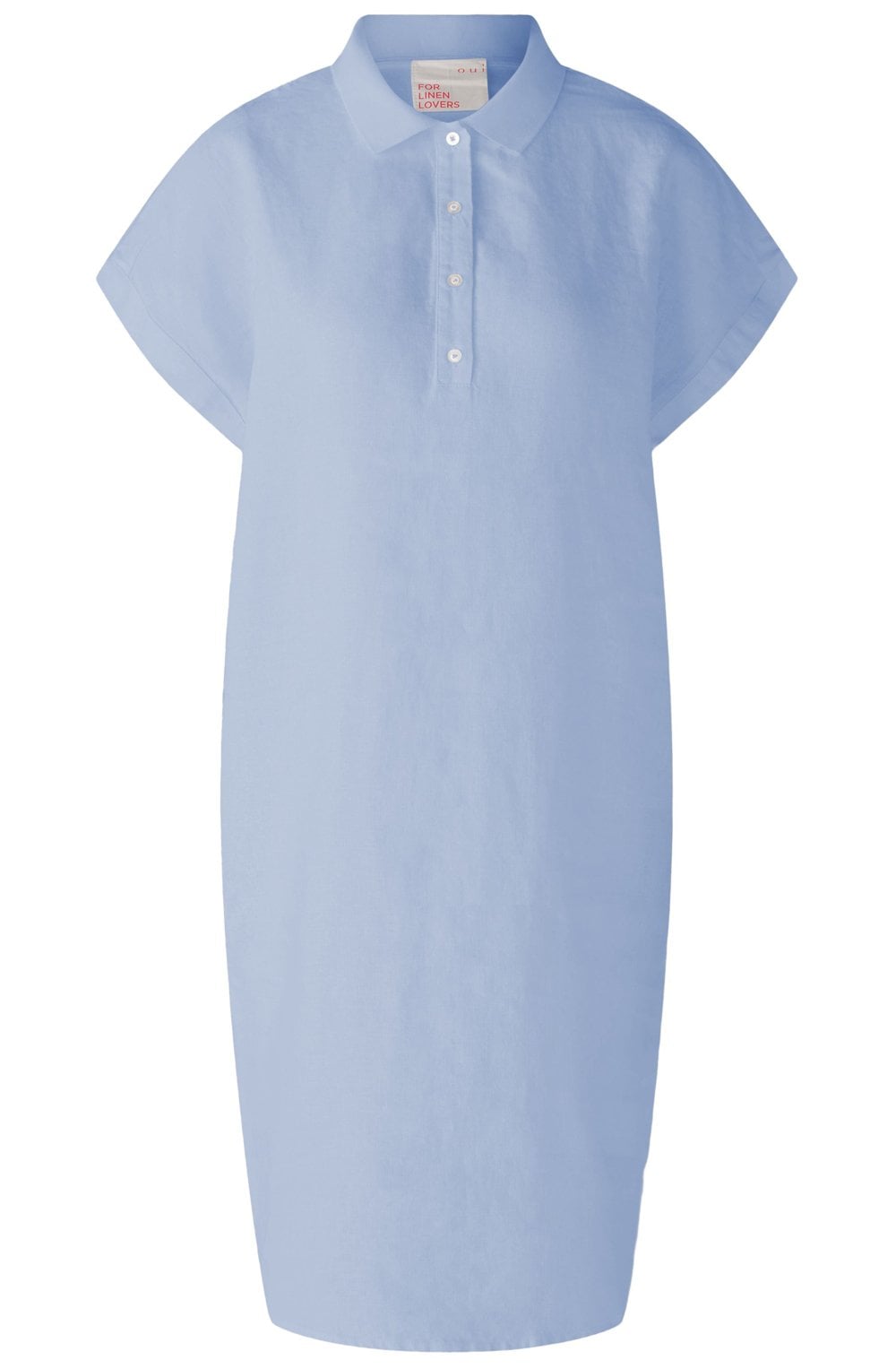 Light Blue Collared Linen Dress