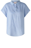Light Blue Collared Linen Top