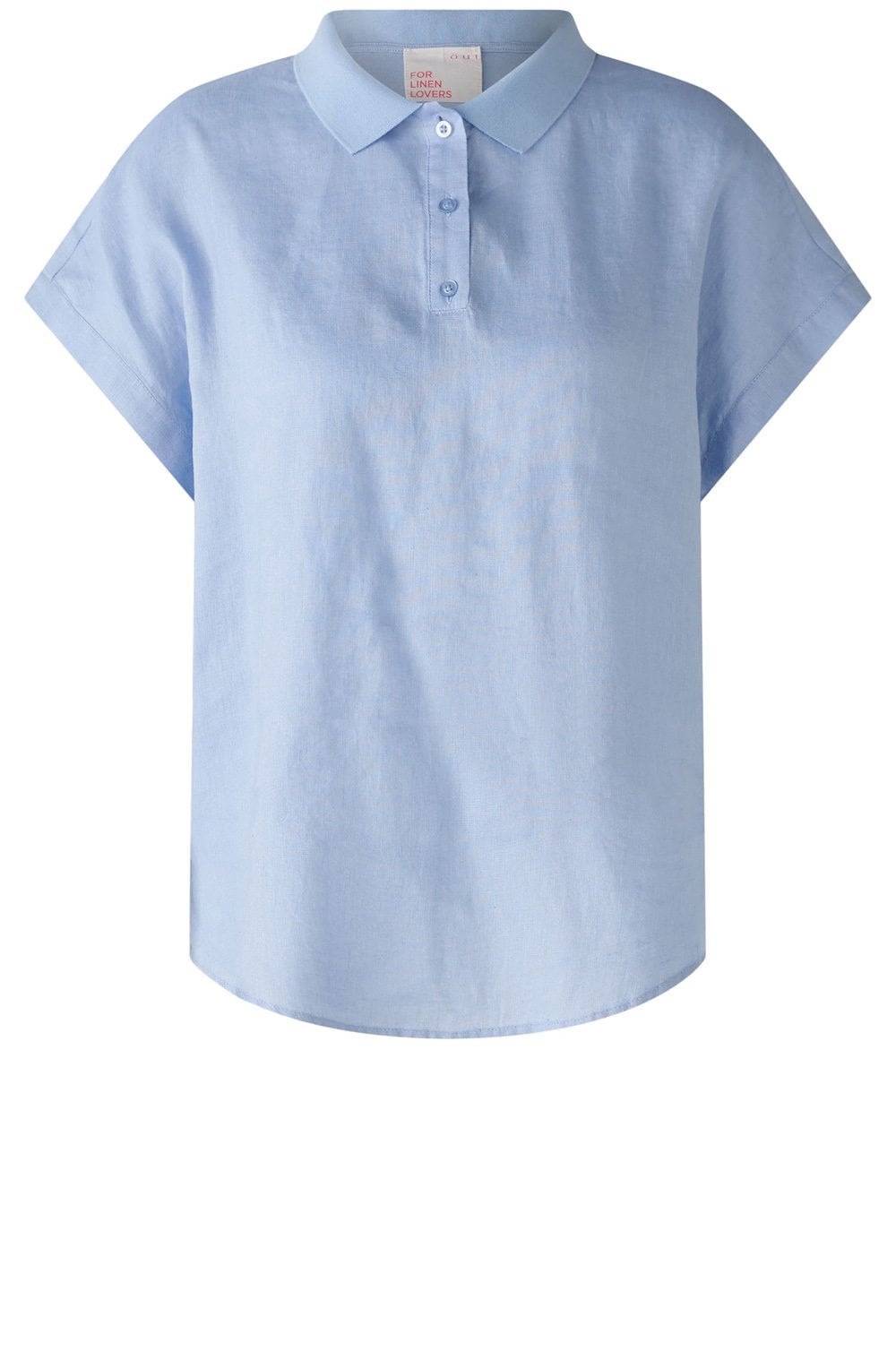 Light Blue Collared Linen Top
