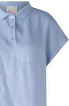 Light Blue Collared Linen Top