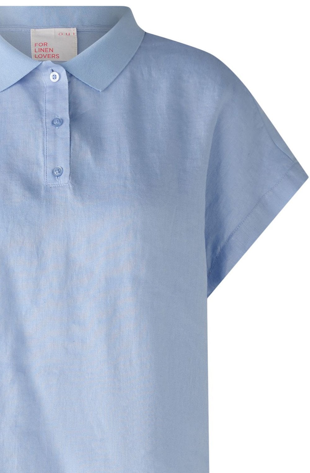 Light Blue Collared Linen Top