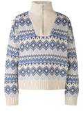 Light Blue High Neck Jacquard Jumper