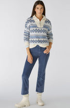 Light Blue High Neck Jacquard Jumper