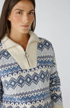 Light Blue High Neck Jacquard Jumper