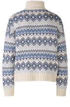 Light Blue High Neck Jacquard Jumper