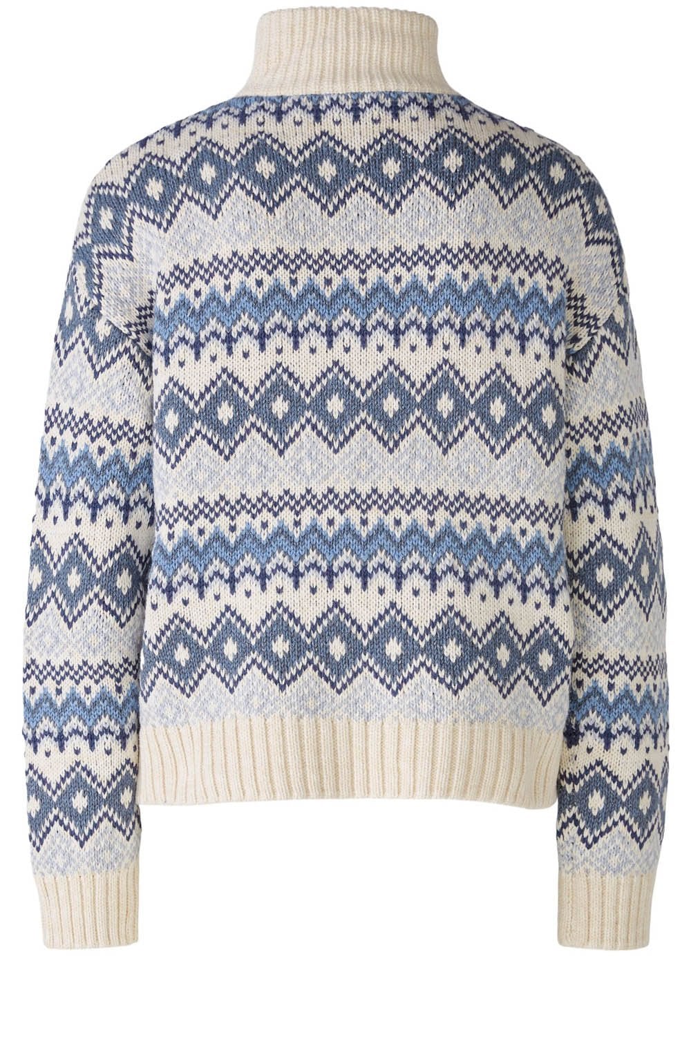Light Blue High Neck Jacquard Jumper