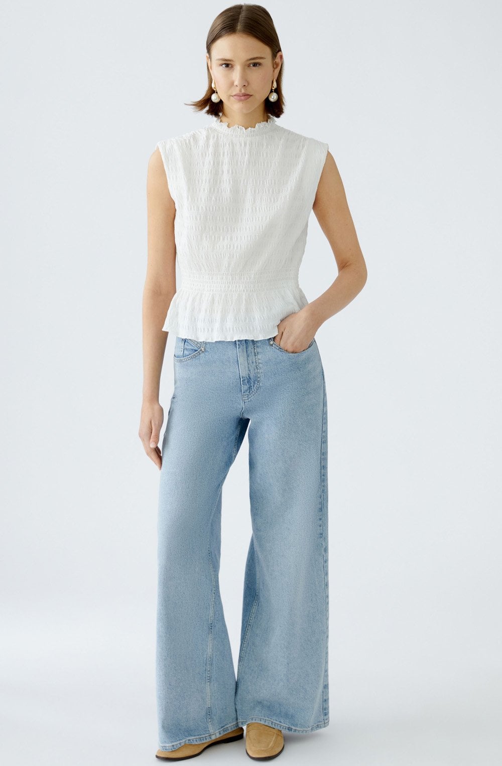 Light Blue High Rise Wide Leg Jeans