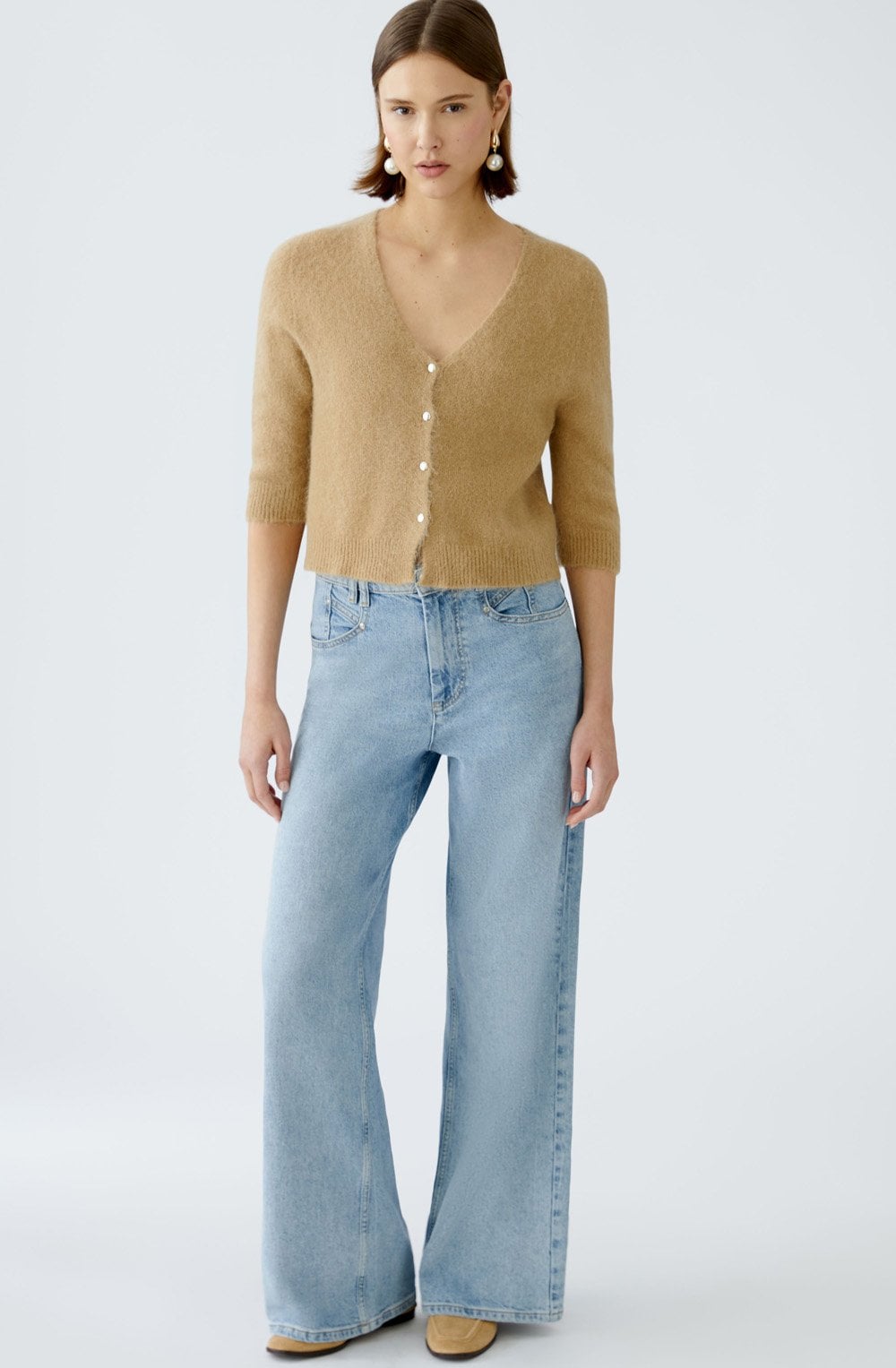 Light Blue High Rise Wide Leg Jeans
