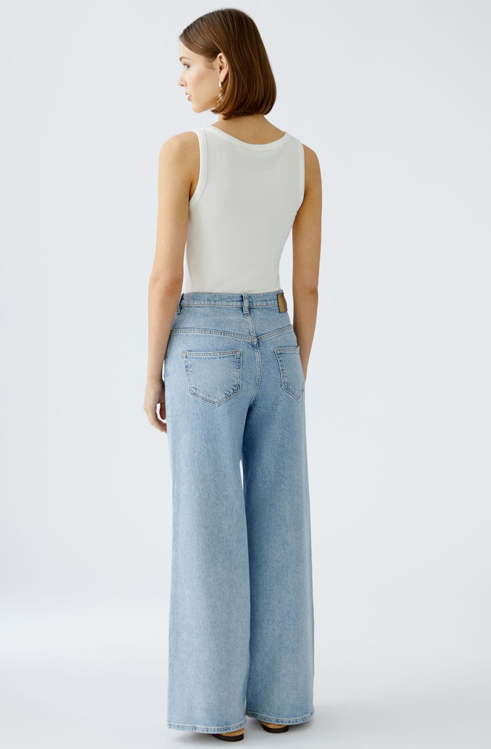 Light Blue High Rise Wide Leg Jeans