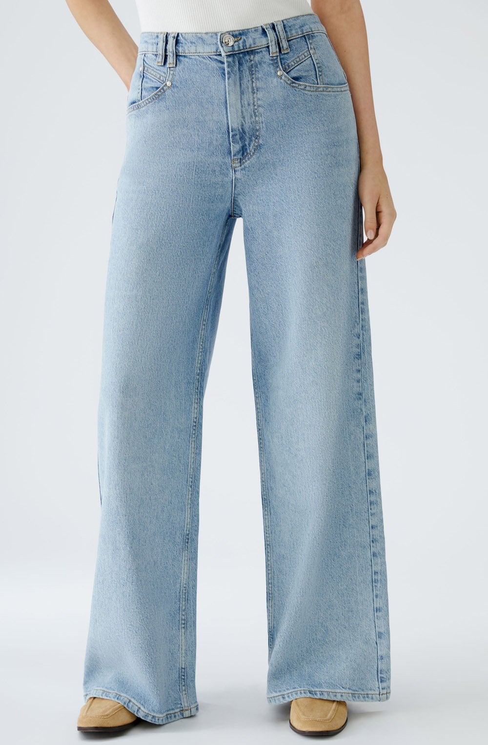 Light Blue High Rise Wide Leg Jeans