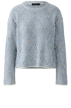 Light Blue Iconic Yarn Mix Diamond Pattern Jumper