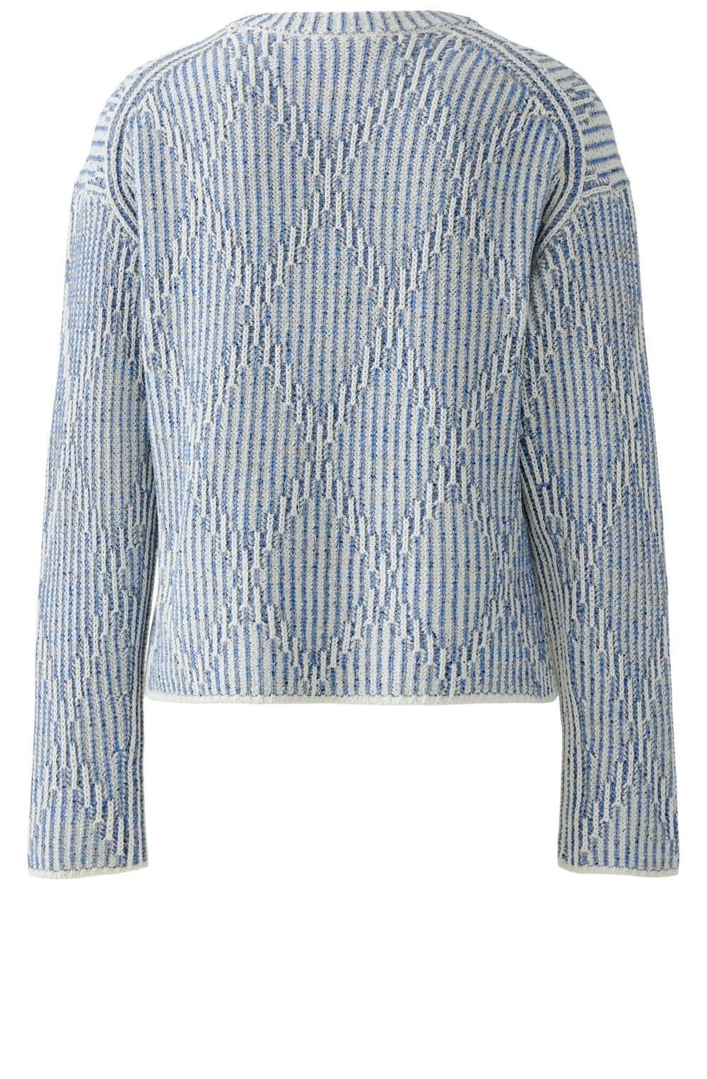 Light Blue Iconic Yarn Mix Diamond Pattern Jumper