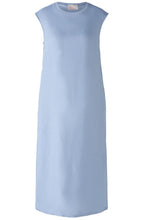 Light Blue Linen Cotton Patch Midi Dress
