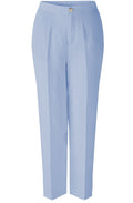 Light Blue Linen Cropped Trousers