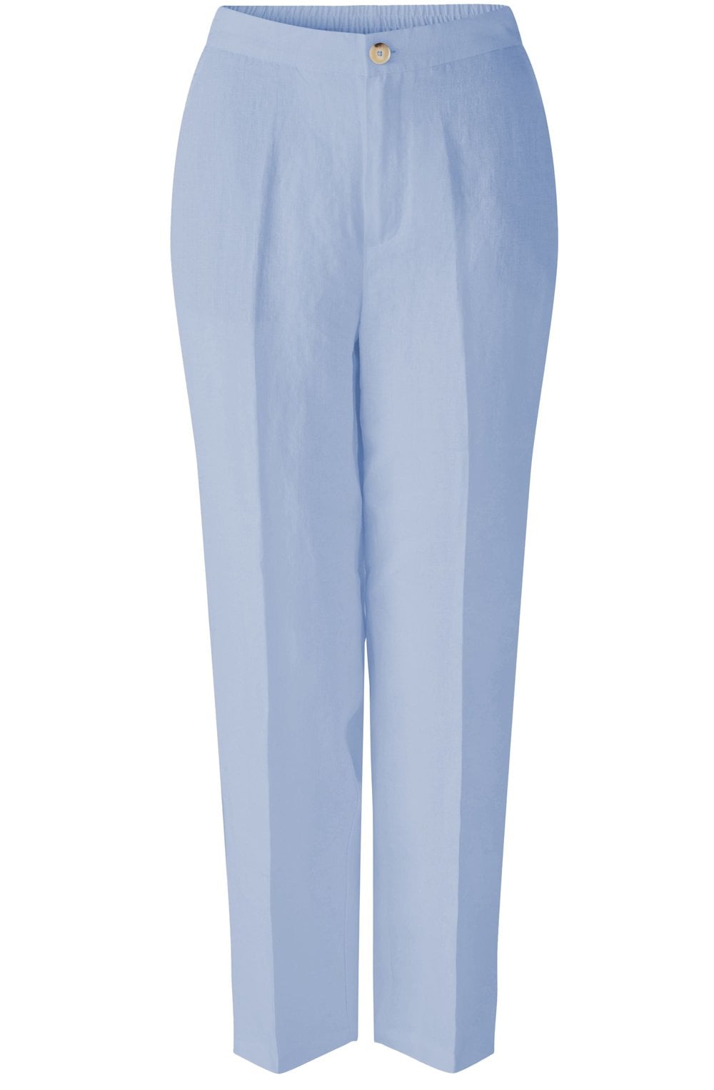 Light Blue Linen Cropped Trousers