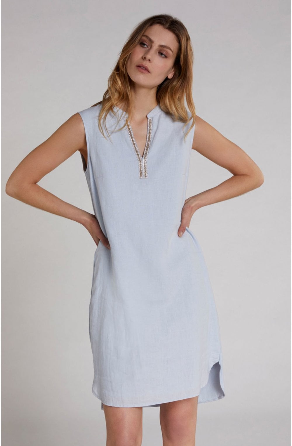 Light Blue Linen Dress