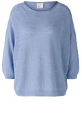 Light Blue Linen Wide Neck Jumper