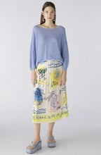 Light Blue Linen Wide Neck Jumper