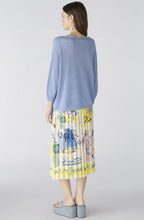 Light Blue Linen Wide Neck Jumper
