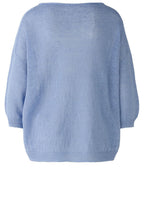 Light Blue Linen Wide Neck Jumper