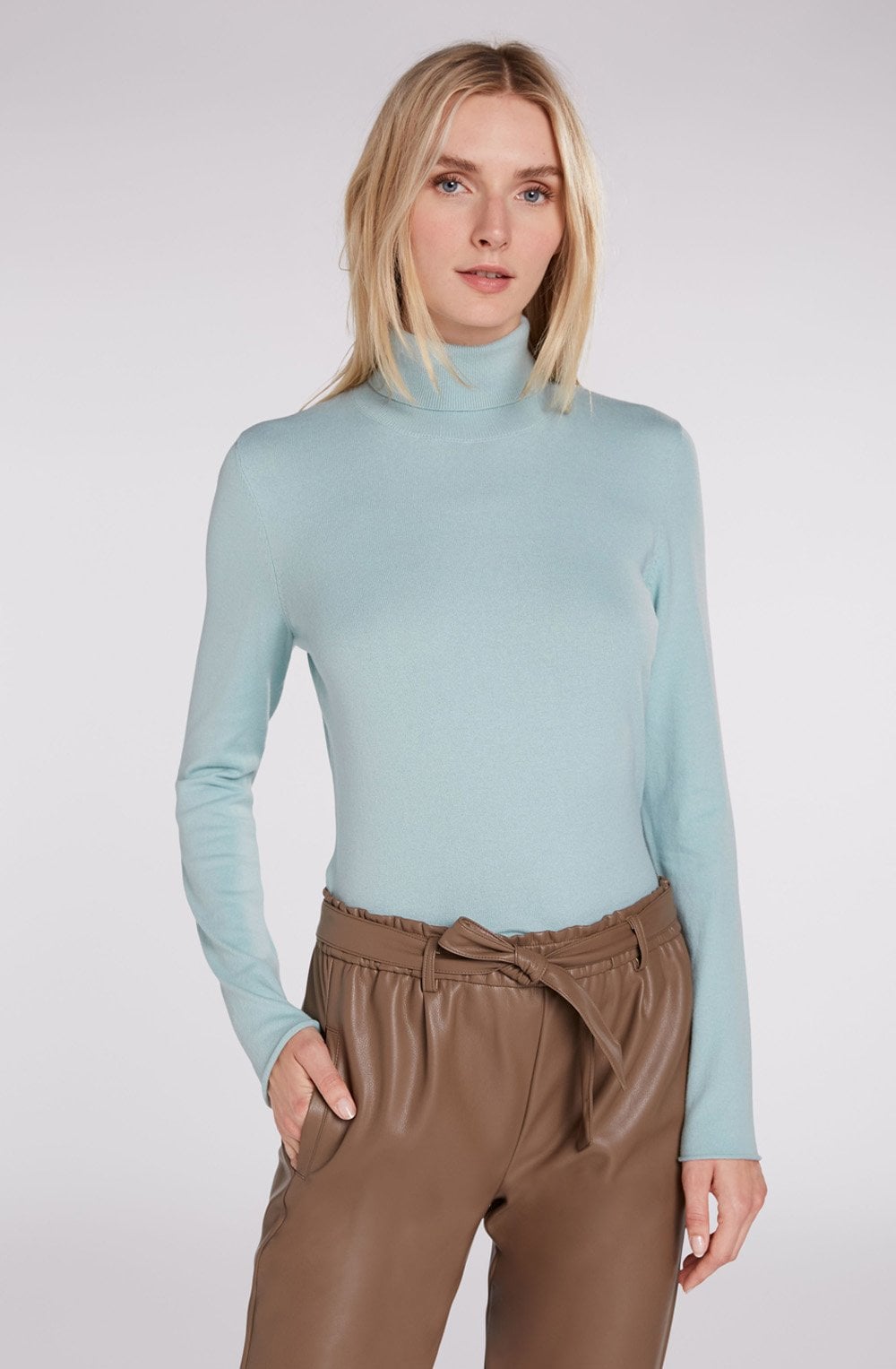 Light Blue Polo Neck Jumper