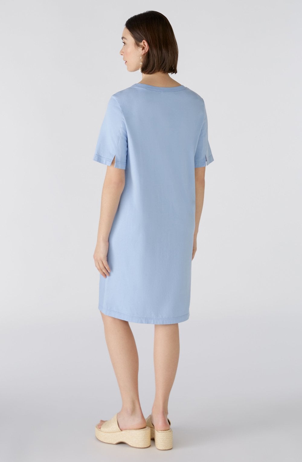 Light Blue Short Sleeved Linen Dress