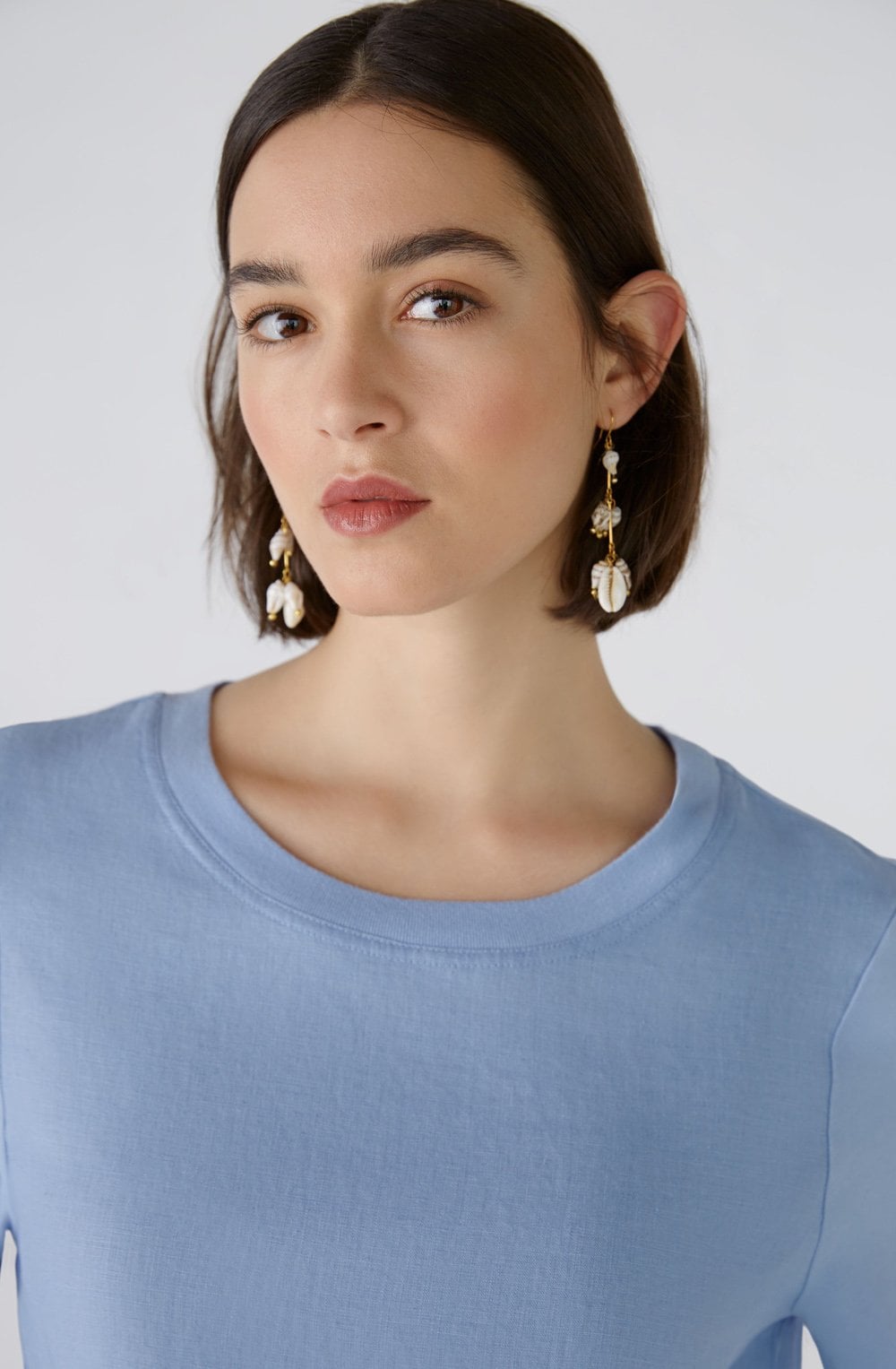 Light Blue Short Sleeved Linen Dress