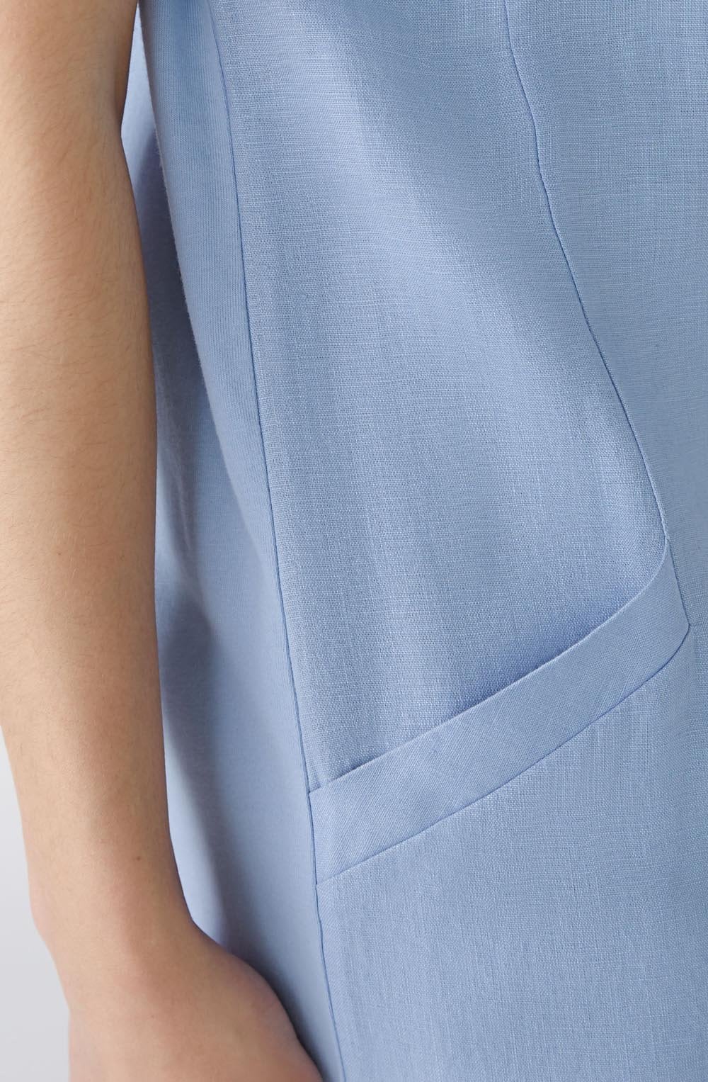 Light Blue Short Sleeved Linen Dress