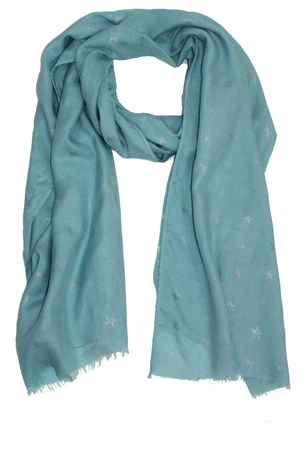Light blue star print scarf