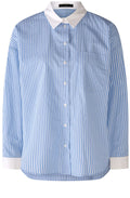 Light Blue Striped Long Line Classic Shirt