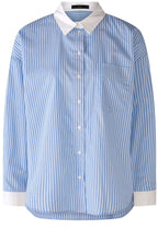 Light Blue Striped Long Line Classic Shirt