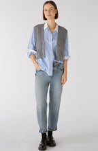 Light Blue Striped Long Line Classic Shirt