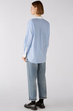 Light Blue Striped Long Line Classic Shirt