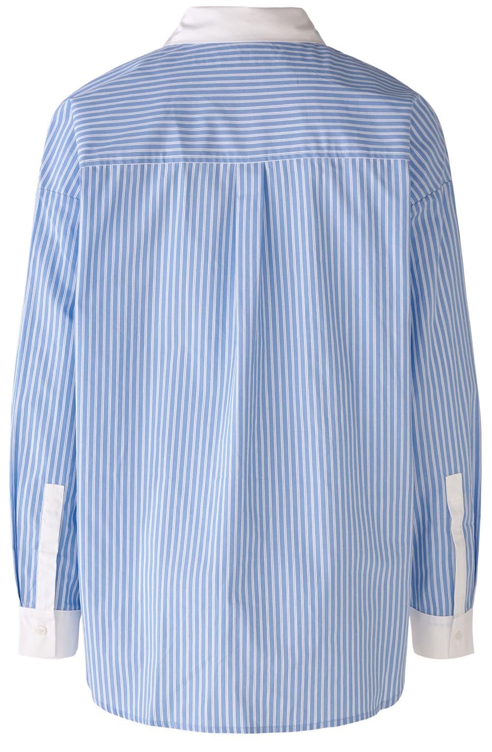 Light Blue Striped Long Line Classic Shirt