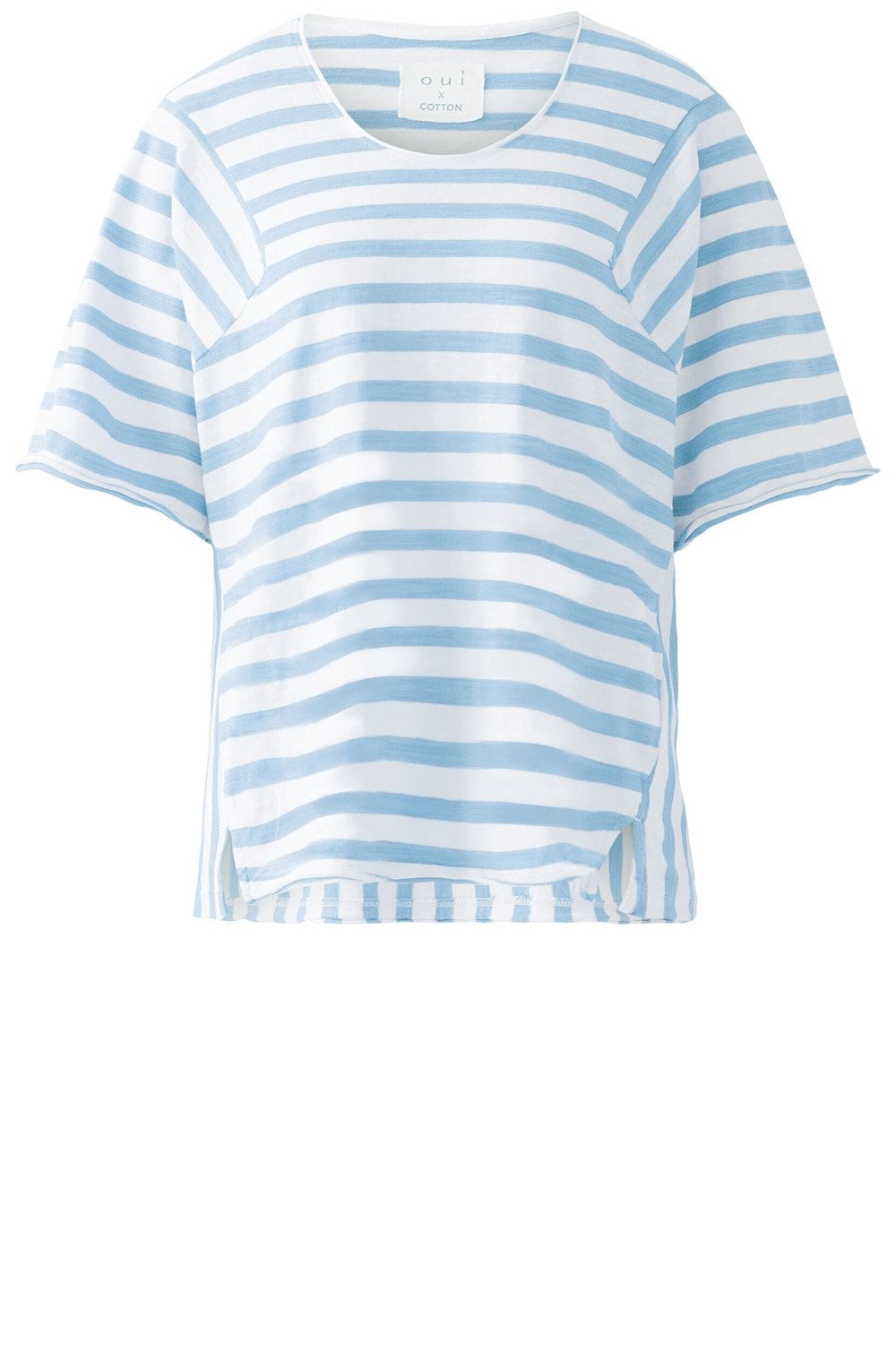 Light Blue Striped Oversized T Shirt
