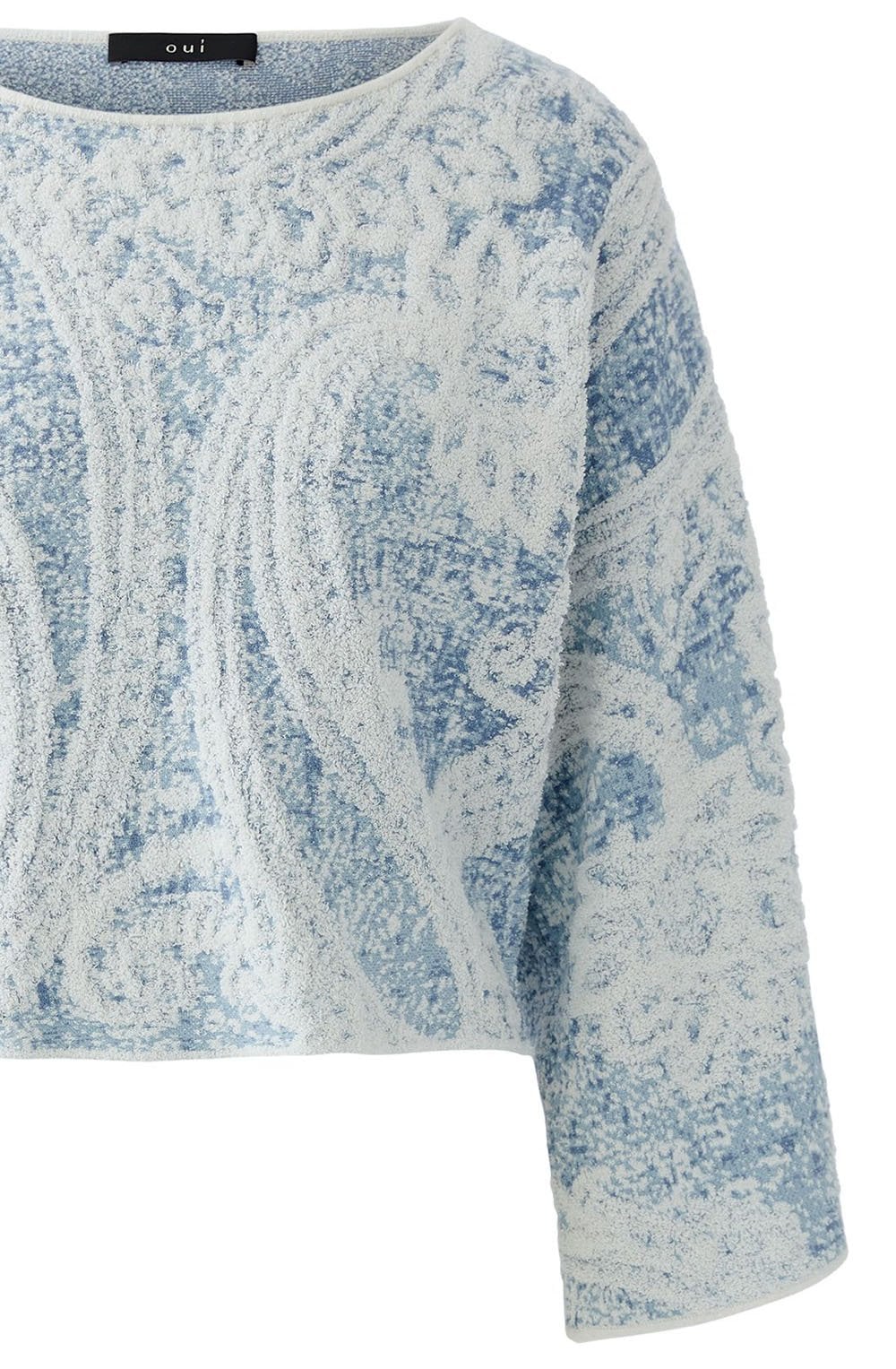 Light Blue Textured Patterned Jumper