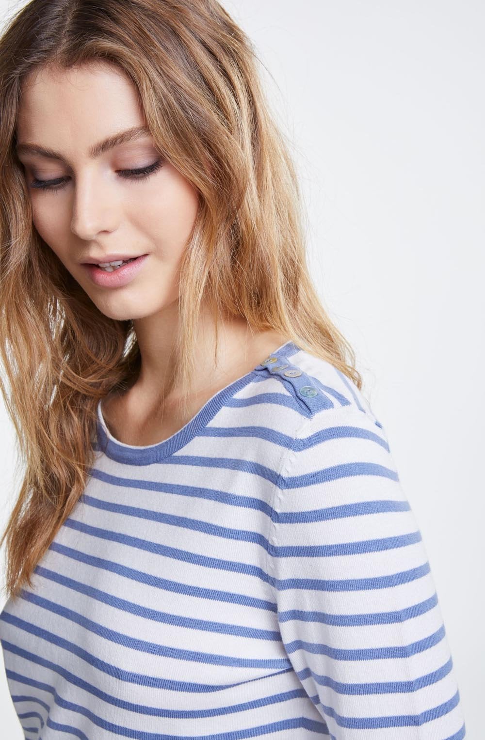 Light Blue White Striped Jumper