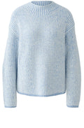 Light Blue White Two Tone Ribbed Faux Fur Jumper