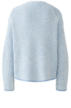 Light Blue White Two Tone Ribbed Faux Fur Jumper