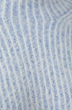 Light Blue White Two Tone Ribbed Faux Fur Jumper
