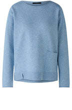 Light Blue Wool Mix Patch Pocket Jumper