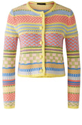 Light Blue Yellow Contrast Stripe Box Cardigan