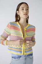 Light Blue Yellow Contrast Stripe Box Cardigan
