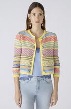 Light Blue Yellow Contrast Stripe Box Cardigan