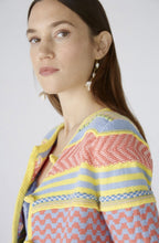 Light Blue Yellow Contrast Stripe Box Cardigan