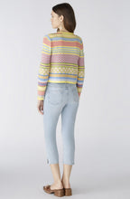 Light Blue Yellow Contrast Stripe Box Cardigan
